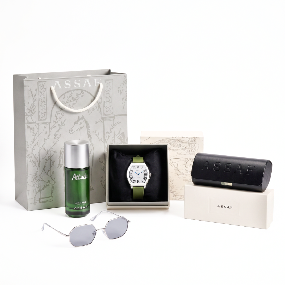 مجموعة عطر اتاكس مع الهدايا من عساف